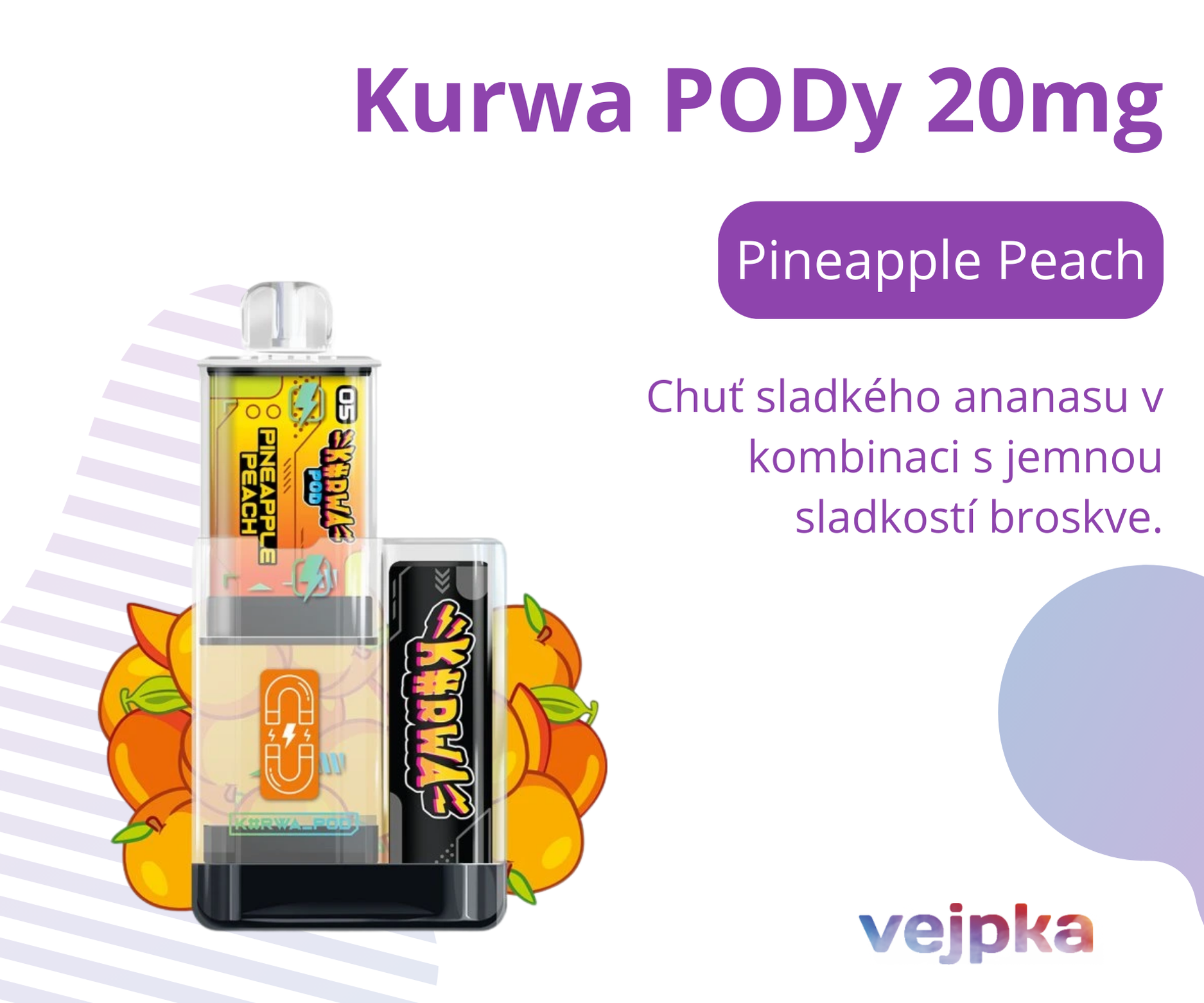 KURWA PODS 2X - PINEAPPLE PEACH